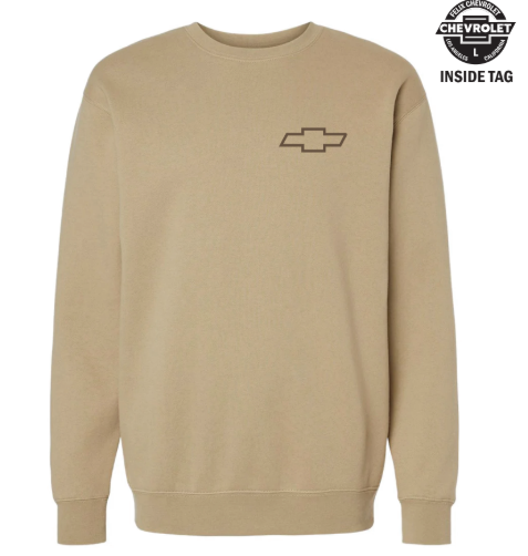 Felix Classic Crewneck sweatshirt in sandstone beige with chevrolet bowtie logo