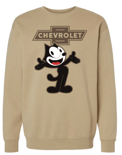 Back view of sandstone Felix Classic Crewneck sweatshirt
