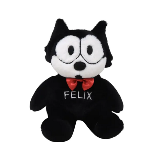 Felix Buddy Plush stuffed Felix The Cat toy with red bowtie detail